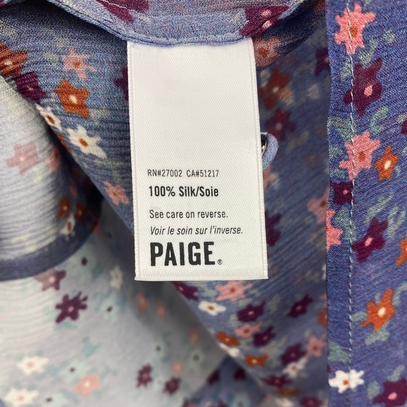 Paige DOROTHY BLOUSE in Crown Blue Floral Boho fits true to size- size XS - Picture 12 of 14